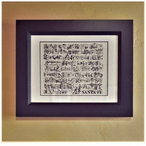 Small Santa Fe Alphabet, Hand Illustrated, Framed